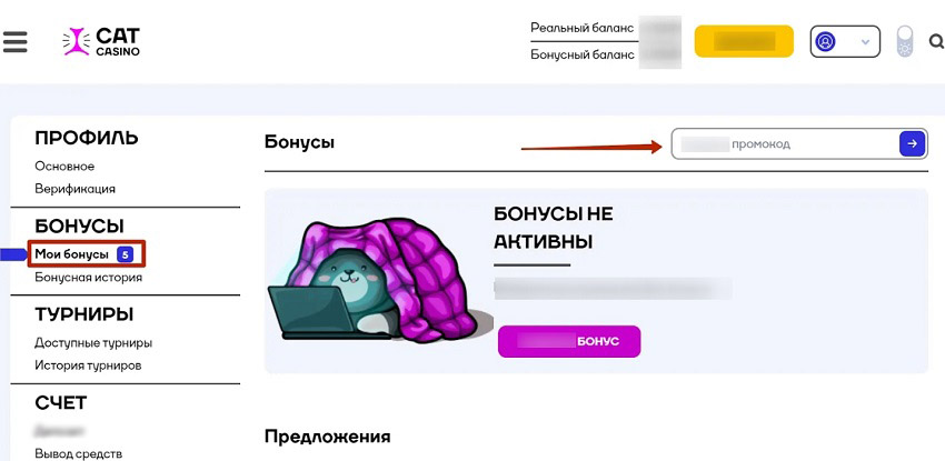 Раздел с промо акциями